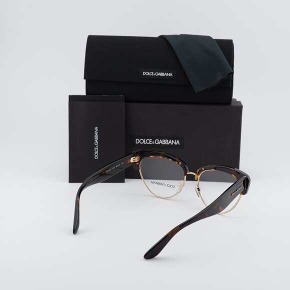Dolce & Gabbana DG3247 502 Cat Eye Eyeglasses - Havana/Gold 53mm - Picture 10 of 10